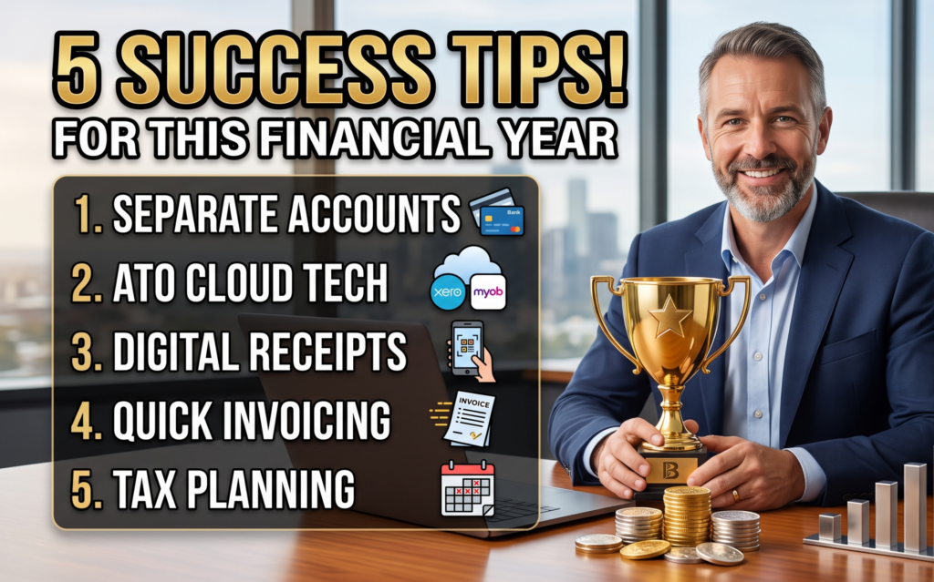 Welcome to the 2026 financial year! Discover five essential bookkeeping and financial tips to help your Australian business stay organised, improve cash flow, and make tax time an absolute breeze from July first onwards.